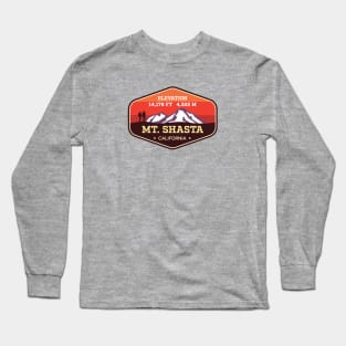 Mt Shasta California - Cascades 14ers Mountain Climbing Badge Long Sleeve T-Shirt